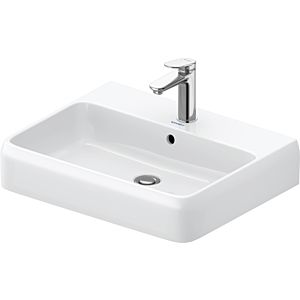 Duravit Qatego vasque à poser 2382600027 60 x 47 cm, blanc brillant, avec trou pour robinetterie, trop-plein, banc pour robinetterie, sol