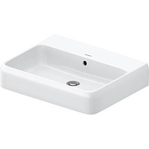 Duravit Qatego Waschtisch 2382602060 60 x 47 cm, weiß Hochglanz HygieneGlaze, ohne Hahnloch, mit Überlauf, Hahnlochbank