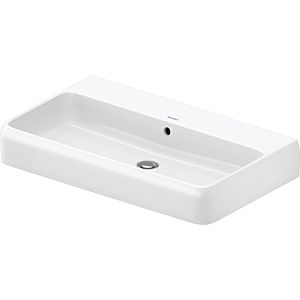 Duravit Qatego Waschtisch 2382800060 80 x 47 cm, weiß Hochglanz, ohne Hahnloch, mit Überlauf, Hahnlochbank