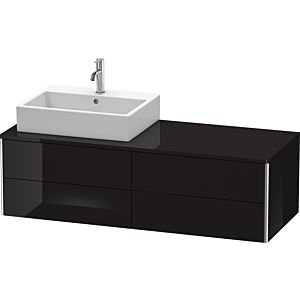 Duravit XSquare Waschtisch-Unterschrank XS4913L4040 140x40x54,8cm, 4 Schubkästen, links, schwarz hochglanz