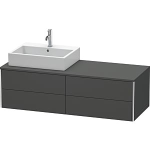 Duravit XSquare Waschtisch-Unterschrank XS4913L4949 140x40x54,8cm, 4 Schubkästen, links, Graphit matt