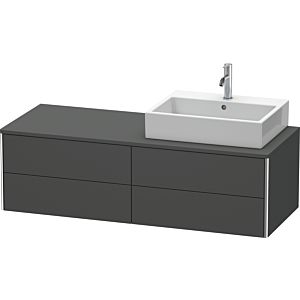 Duravit XSquare Waschtisch-Unterschrank XS4913R4949 140x40x54,8cm, 4 Schubkästen, rechts, Graphit matt