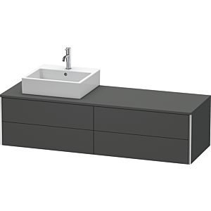 Duravit XSquare Waschtisch-Unterschrank XS4914L4949 160x40x54,8cm, 4 Schubkästen, links, Graphit matt