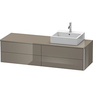 Duravit XSquare Waschtisch-Unterschrank XS4914R8989 160x40x54,8cm, 4 Schubkästen, rechts, Flannel Grey hochglanz
