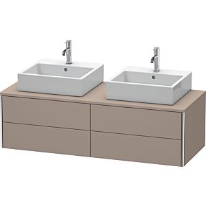 Duravit XSquare Waschtisch-Unterschrank XS4916B4343 140x40x54,8cm, 4 Schubkästen, beidseitig, Basalt matt