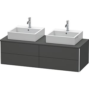 Duravit XSquare Waschtisch-Unterschrank XS4916B4949 140x40x54,8cm, 4 Schubkästen, beidseitig, Graphit matt