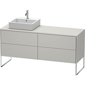 Duravit XSquare Waschtisch-Unterschrank XS4924L0707 160x53,8x54,8cm, 4 Auszüge, links, Betongrau matt