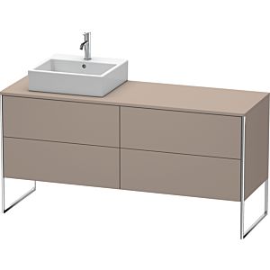 Duravit XSquare Waschtisch-Unterschrank XS4924L4343 160x53,8x54,8cm, 4 Auszüge, links, Basalt matt