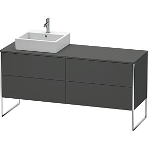 Duravit XSquare Waschtisch-Unterschrank XS4924L4949 160x53,8x54,8cm, 4 Auszüge, links, Graphit matt