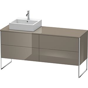 Duravit XSquare Waschtisch-Unterschrank XS4924L8989 160x53,8x54,8cm, 4 Auszüge, links, Flannel Grey hochglanz