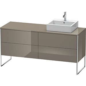 Duravit XSquare Waschtisch-Unterschrank XS4924R8989 160x53,8x54,8cm, 4 Auszüge, rechts, Flannel Grey hochglanz