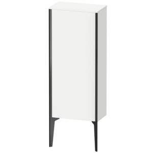 XViu Duravit 40x24x89cm de XV1305LB218 haute armoire, noir mat, porte à gauche, blanc mat