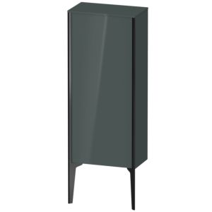 Duravit XViu Halbhochschrank XV1305LB238 40x24x89cm, schwarz matt, Tür links, dolomiti grey hochglanz