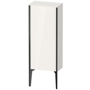 XViu Duravit 40x24x89cm de XV1305LB285 haute armoire, noir mat, porte à gauche, blanc haute brillance