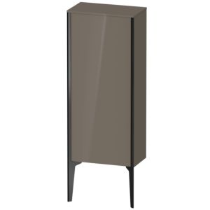 Duravit XViu Halbhochschrank XV1305LB289 40x24x89cm, schwarz matt, Tür links, flannel grey hochglanz
