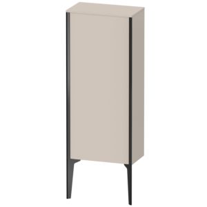 Duravit XViu Halbhochschrank XV1305RB291 40x24x89cm, schwarz matt, Tür rechts, taupe matt