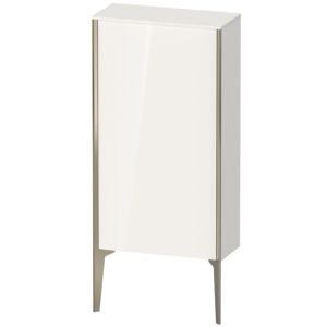 XViu Duravit 50x24x89cm de XV1306LB185 haute armoire, champagne mat, porte à gauche, blanc haute brillance