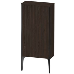 Duravit XViu Halbhochschrank XV1306LB269 50x24x89cm, schwarz matt, Tür links, nussbaum gebürstet