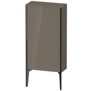 XViu Duravit high cabinet XV1306LB289 50x24x89cm, matt black, door on the left, flannel gray high gloss