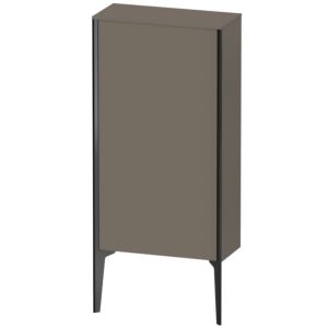 XViu Duravit 50x24x89cm de XV1306LB290 haute armoire, noir mat, porte à gauche, gris mat flanelle soie