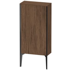 XViu Duravit 50x24x89cm de XV1306RB221 haute armoire, noir mat, porte à droite, noyer foncé