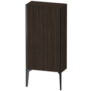 Duravit XViu Halbhochschrank XV1306RB269 50x24x89cm, schwarz matt, Tür rechts, nussbaum gebürstet