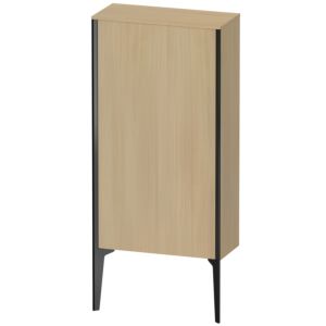 Duravit XViu Halbhochschrank XV1306RB271 50x24x89cm, schwarz matt, Tür rechts, mediterrane eiche