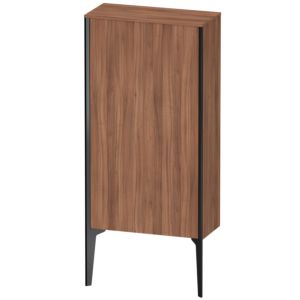 XViu Duravit 50x24x89cm de XV1306RB279 haute armoire, noir mat, porte à droite, noyer naturel