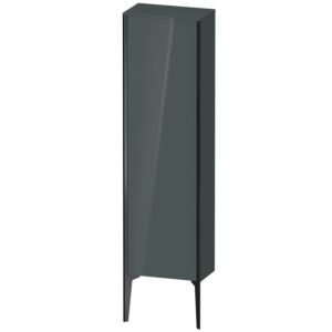 Duravit XViu Halbhochschrank XV1315LB238 40x24x133cm, schwarz matt, Tür links, dolomiti grey hochglanz