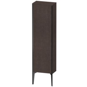 XViu Duravit high cabinet XV1315RB272 40x24x133cm, matt black, door on the right, brushed dark oak