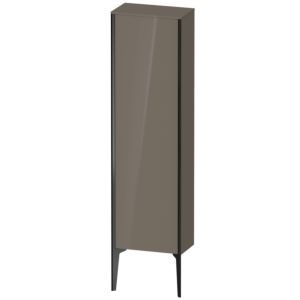 Duravit XViu Halbhochschrank XV1315RB289 40x24x133cm, schwarz matt, Tür rechts, flannel grey hochglanz
