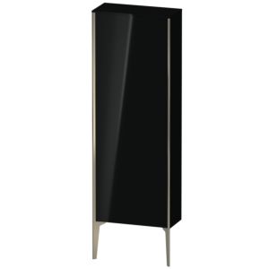 XViu Duravit 50x24x133cm de XV1316LB140 haute armoire, champagne mat, porte à gauche, noir brillant