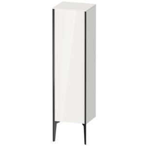 XViu Duravit 40x36x133cm de XV1325LB222 haute armoire, noir mat, porte à gauche, blanc haute brillance