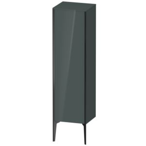 XViu Duravit 40x36x133cm de XV1325LB238 haute armoire, noir mat, porte à gauche, Dolomiti gris brillant haut