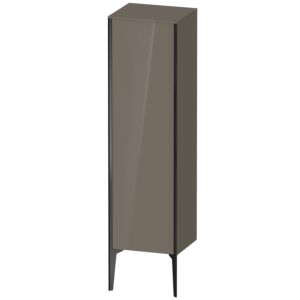 XViu Duravit high cabinet XV1325LB289 40x36x133cm, matt black, door on the left, flannel gray high gloss