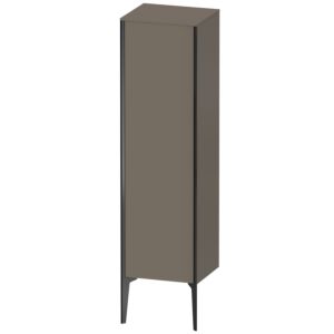 XViu Duravit high cabinet XV1325LB290 40x36x133cm, black matt, door on the left, flannel gray silk matt
