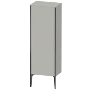 XViu Duravit 50x36x133cm de XV1326LB207 haute armoire, noir mat, porte à gauche, gris béton mat
