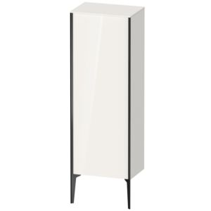 XViu Duravit 50x36x133cm de XV1326LB222 haute armoire, noir mat, porte à gauche, blanc haute brillance