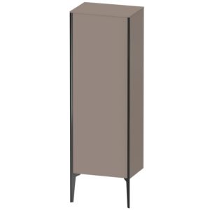 Duravit XViu Halbhochschrank XV1326LB243 50x36x133cm, schwarz matt, Tür links, basalt matt