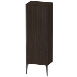 XViu Duravit high cabinet XV1326LB269 50x36x133cm, matt black, door on the left, brushed walnut
