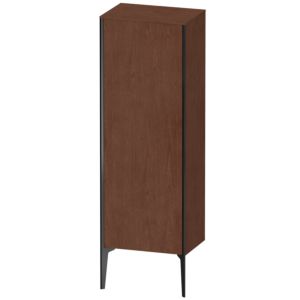 XViu Duravit 50x36x133cm de XV1326RB213 haute armoire, noir mat, porte à droite, noyer américain