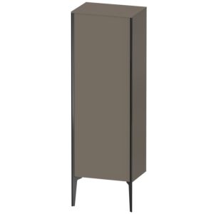 XViu Duravit 50x36x133cm de XV1326RB290 haute armoire, noir mat, porte à droite, gris mat flanelle soie