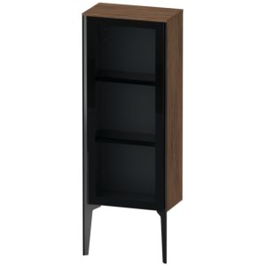 XViu Duravit high cabinet XV1360LB221 40x24x89cm, glass door, matt black, door on the left, dark walnut