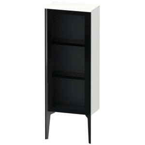 XViu Duravit high cabinet XV1360RB218 40x24x89cm, glass door, black matt, door on the right, white matt