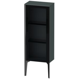 Duravit XViu Halbhochschrank XV1360RB238 40x24x89cm, Glastür, schwarz matt, Tür rechts, dolomiti grey hochglanz