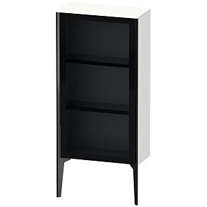 Duravit XViu Halbhochschrank XV1361LB218 50x24x89cm, Glastür, schwarz matt, Tür links, weiß matt