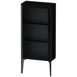 XViu Duravit high cabinet XV1361LB240 50x24x89cm, glass door, black matt, door on the left, black high-gloss