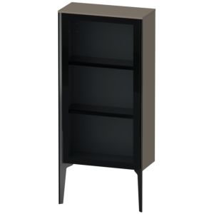 XViu Duravit high cabinet XV1361LB290 50x24x89cm, glass door, black matt, door on the left, flannel gray silk matt