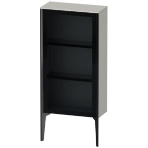 Duravit XViu Halbhochschrank XV1361RB207 50x24x89cm, Glastür, schwarz matt, Tür rechts, betongrau matt