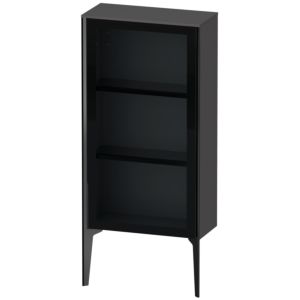 Duravit XViu Halbhochschrank XV1361RB249 50x24x89cm, Glastür, schwarz matt, Tür rechts, graphit matt